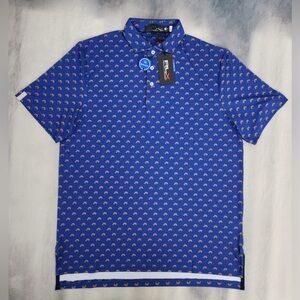 NWT RLX Polo Ralph Lauren Performance Golf Shirt Blue Floral Print Men's Medium